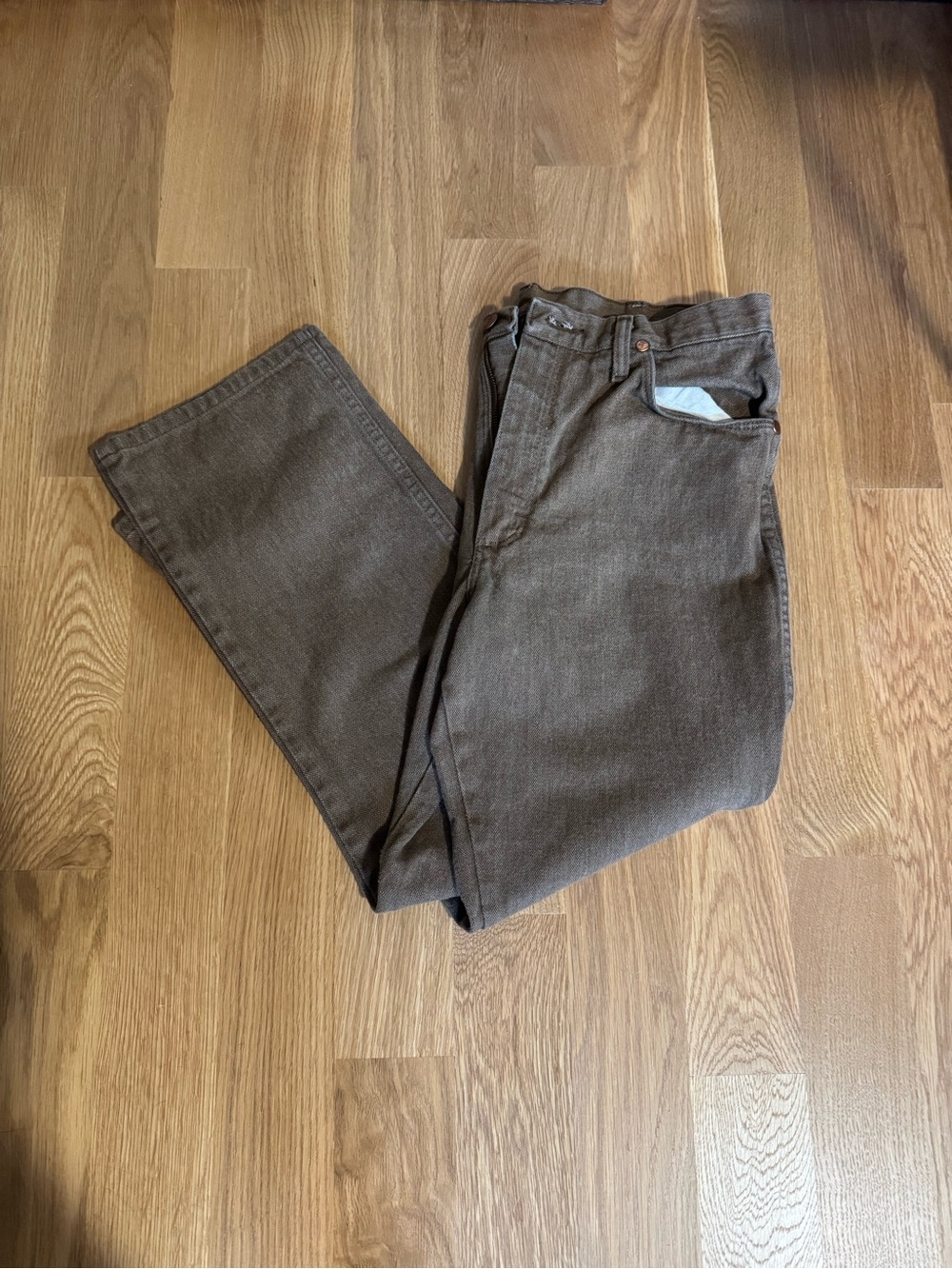 Wrangler Olive-Brown Denim Jeans Back Pocket Detail